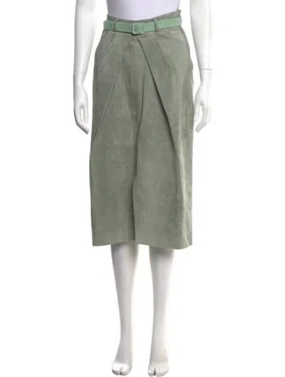 Pre-owned Alejandra Alonso Rojas Suede Knee-length Skirt In Green