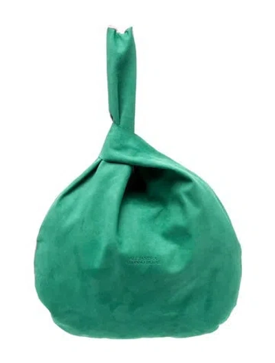 Pre-owned Alejandra Alonso Rojas Suede Top Handle Bag In Pink