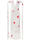 Alejandra Alonso Rojas Tied-sleeve Strapless Dress In White