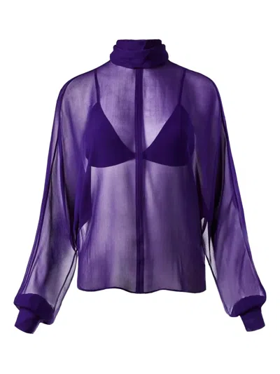 Alejandra Alonso Rojas Turtleneck-neck Blouse In Blue