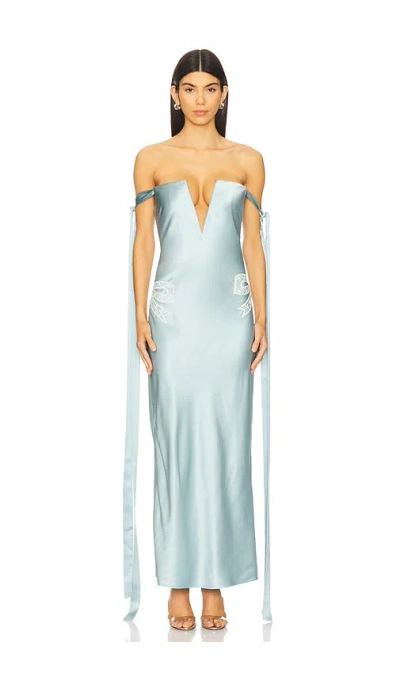 Alejandra Alonso Rojas V-neck Corest Dress In Teal