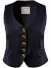 Alejandra Alonso Rojas V-neck Wool Vest In Black