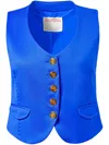 Alejandra Alonso Rojas V-neck Wool Vest In Blue