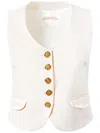 Alejandra Alonso Rojas V-neck Wool Vest In Neutrals