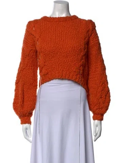 Pre-owned Alejandra Alonso Rojas Virgin Wool Crew Neck Sweater In Orange