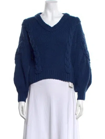 Pre-owned Alejandra Alonso Rojas V-neck Sweater In Blue