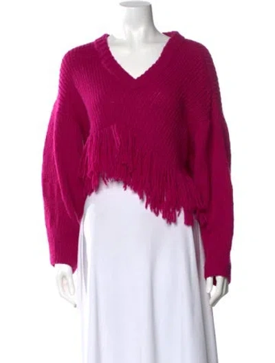 Pre-owned Alejandra Alonso Rojas V-neck Sweater In Pink