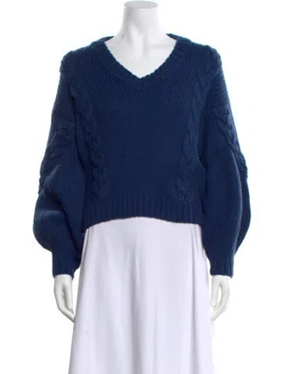 Pre-owned Alejandra Alonso Rojas V-neck Sweater W/ Tags In Blue
