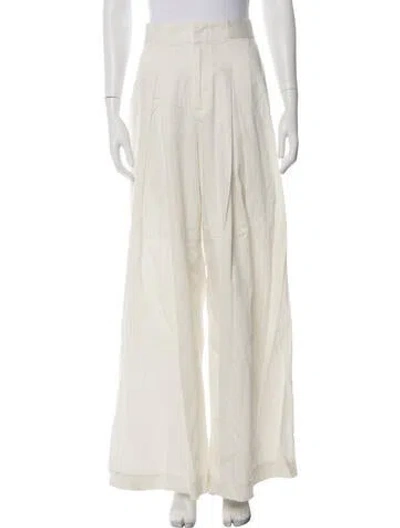 Pre-owned Alejandra Alonso Rojas Wide Leg Pants In White