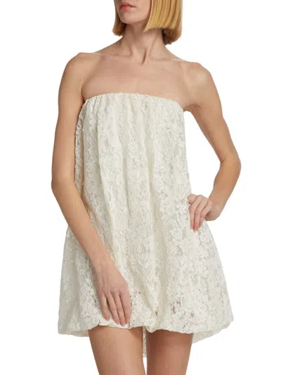 Alejandra Alonso Rojas Women's Floral Lace Bubble Minidress In Ecru