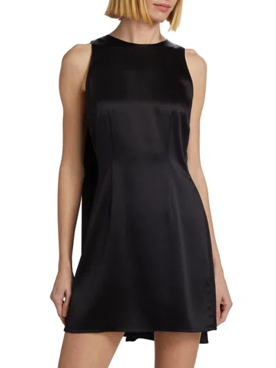 Alejandra Alonso Rojas Women's Silk Cape Sleeveless Minidress In Black