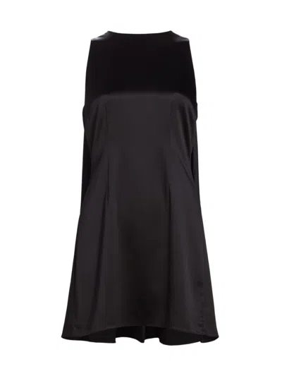 Alejandra Alonso Rojas Women's Silk Cape Sleeveless Minidress In Black
