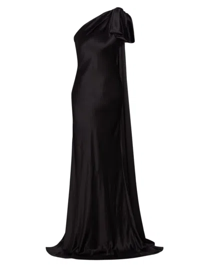 Alejandra Alonso Rojas Women's Silk One-shoulder Gown In Black