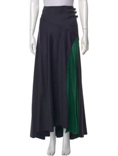 Pre-owned Alejandra Alonso Rojas Wool Long Skirt In Blue