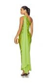 Alejandra Alonso Rojas X Revolve One Shoulder Dress With Cape In Green