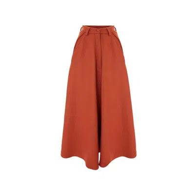 Aleksander Revas Women's Tera Skirt| Wool Winter Midi Skirt In Pompeian Red