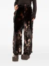 Aleksandr Manamïs Floral-pattern Velvet Trousers In Black