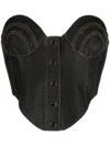 Aleksandre Akhalkatsishvili Contrast-stitching Denim Corset In Blue