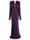 Aleksandre Akhalkatsishvili Cut Out-detail Satin Maxi Dress In Purple