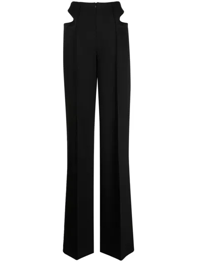 Aleksandre Akhalkatsishvili Cut Out-detail Straight-leg Trousers In Black