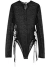 Aleksandre Akhalkatsishvili Cut-out Lace Bodysuit In Black