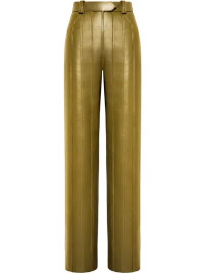 Aleksandre Akhalkatsishvili Faux-leather Trousers In Green