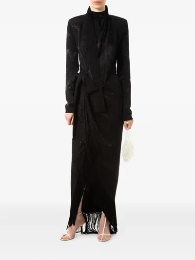 Aleksandre Akhalkatsishvili Fringe Maxi Dress In Black