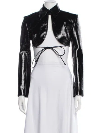 Pre-owned Aleksandre Akhalkatsishvili Leather Printed Evening Jacket In Black