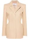 ALEKSANDRE AKHALKATSISHVILI NEUTRAL CUT-OUT SINGLE-BREASTED BLAZER - WOMEN'S - VISCOSE/POLYESTER