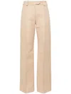 ALEKSANDRE AKHALKATSISHVILI NEUTRAL STRAIGHT-LEG TAILORED TROUSERS - WOMEN'S - COTTON/VISCOSE/POLYESTER