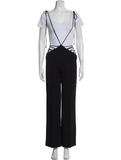 Pre-owned Aleksandre Akhalkatsishvili Printed Wide Leg Pants In Black