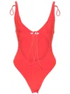 Aleksandre Akhalkatsishvili Cut-out Tie-fastening Bodysuit In Rot