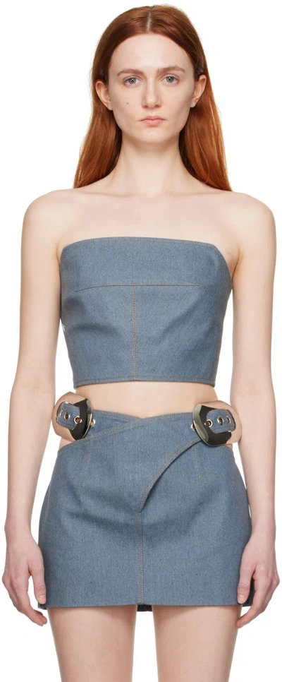 Aleksandre Akhalkatsishvili Ssense Exclusive Blue Denim Camisole In Light Blue