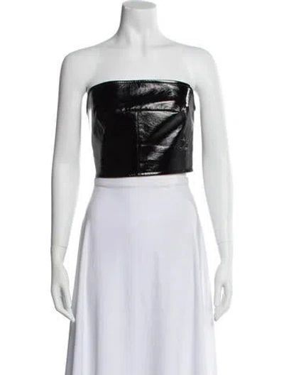 Pre-owned Aleksandre Akhalkatsishvili Strapless Crop Top In Black