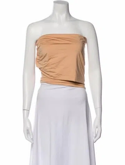 Pre-owned Aleksandre Akhalkatsishvili Strapless Crop Top W/ Tags In Neutral