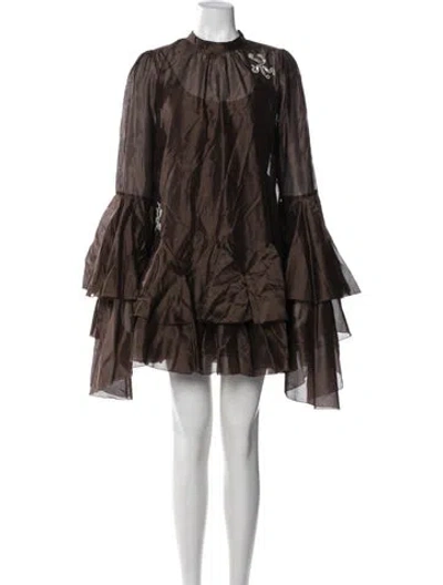 Pre-owned Alemais 2025 Mini Dress In Brown