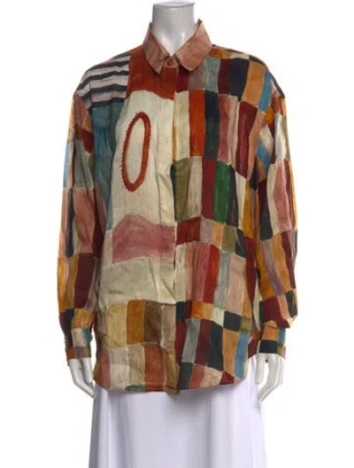 Pre-owned Alemais 2026 Linen Blouse In Multi