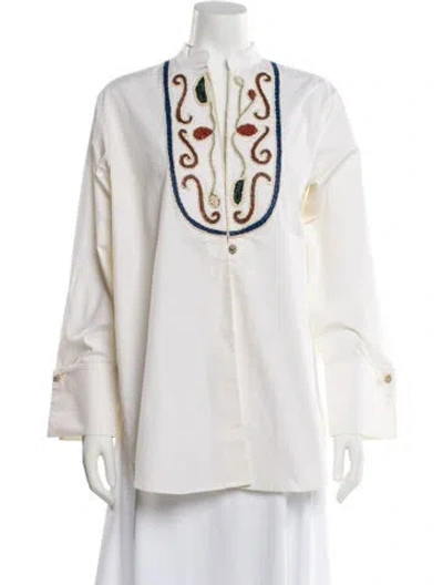 Pre-owned Alemais 2026 Patterned Blouse In White