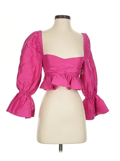 Pre-owned Alemais 3/4 Sleeve Blouse In Pink