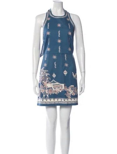 Pre-owned Alemais Acacia Mini Dress Mini Dress In Blue