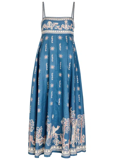ALEMAIS ALEMAIS ACACIA PRINTED LINEN MAXI DRESS
