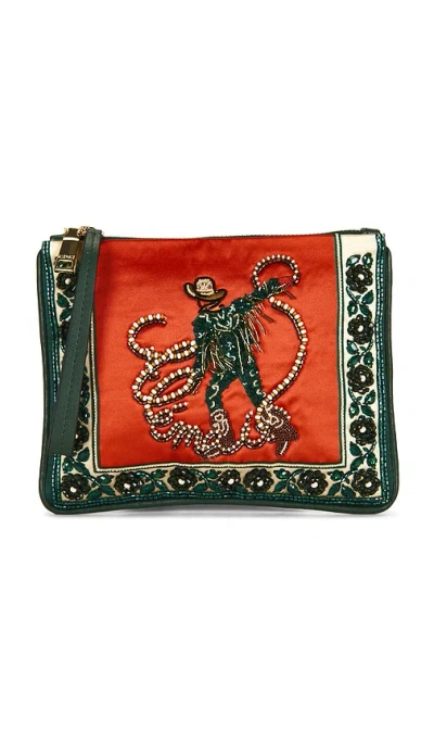 Alemais Ace Cowboy Embellished Clutch In Red