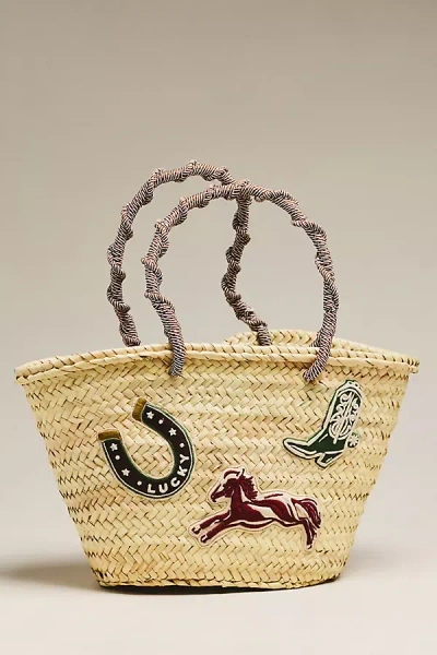 Alemais Ace Midi Macrame Basket Bag In Beige