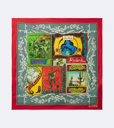 Alemais Alémais Ace Printed Silk Scarf In Multicoloured