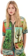 Alemais Ace Silk Button Down Shirt Multi In Multi