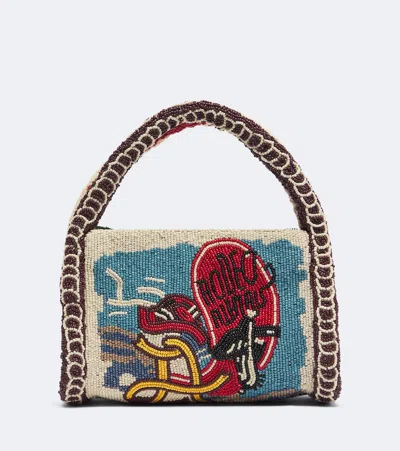 Alemais Ace Small Beaded Shoulder Bag In Multicoloured
