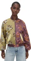 Alemais Adriana Padded Floral-brocade Bomber Jacket In Multi