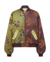 Alemais Adriana Padded Floral-brocade Bomber Jacket In Multi