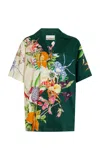 Alemais Aggie Printed Linen-blend Shirt In Green