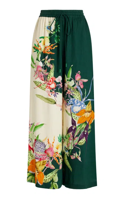 Alemais Aggie Printed Linen-blend Wide-leg Pants In Multi